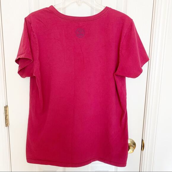 Life Is Good Fuchsia Happy Trails V Neck Crusher Tee Large - Picture 4 of 7